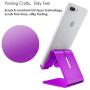 Rumfo Cell Phone Stand, Universal Portable Aluminum Desktop Charger Mount Holder Metal Charging Dock Cradle for Nintendo Switch iPhone Samsung Android Smartphones and Tablets (Purple)