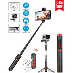 [Adjustable Focus&Switchable Modes] Selfie Stick&Tripod, All in One Portable&Rotatable-Compact Selfie Stick with Detachable Bluetooth Remote,Adjustable Tripod for iPhone,Android,Digital Sports Camera