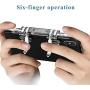 Newseego Mobile Game Controller, L1R1 Mobile Game 6 Fingers Trigger Sensitive Shoot and Aim Keys Buttons for Rules of Survival/Knives Out for Android & iOS (Transparent/6 Fingers)