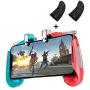 Mobile Game Controller Compatible with PUBG Mobile/Fortnitee Mobile/Call of Duty Mobile, Sensitive Shoot and Aim Trigger L1R1 Compatible with Android & iPhone (Blue Red)