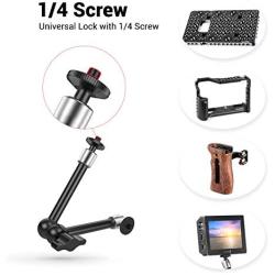 SMALLRIG 9.8 inch Adjustable Articulating Magic Arm with Both 1/4" Thread Screw for LCD Monitor/LED Lights - 2066