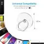 Transparent Phone Ring Cell Phone Ring Holder 360 Degree Rotation Round Finger Ring Stand Kickstand Compatible Most of Smartphones Set of 2 (Black)