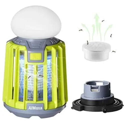 AiMoxa Portable Bug Zapper & Camping Lantern 【2Pcs Mosquito Attractants Included】, Waterproof Mosquito Killer Trap for Outdoor and Indoor, 2000mAh USB Rechargable Battery, Backyard, Patio AiMoxa Portable Bug Zapper & Camping Lantern 【2Pcs Mosquito Attractants Included】, Waterproof Mosquito Killer Trap for Outdoor and Indoor, 2000mAh USB Rechargable Battery, Backyard, Patio