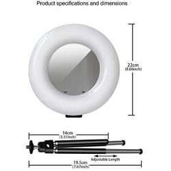 Aramox Dimmable Fill Light, Ring Light Dimmable LED Fill Light with Stand for Video Live Stream Makeup