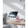 Foldable Cell Phone Stand, OMOTON Adjustable Aluminum Desktop Phone Holder Cradle Dock Compatible with iPhone Se 2/11 Pro Max/11 Pro/11, Samsung Note 10 Plus/S20 and Other Devices (4-9.7"), Rose Gold