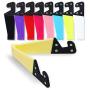 homEdge Cell Phone Stand, Set of 9 PCS Universal Foldable Pocket Size Plastic V Shaped Mobile Phone Desk Mount Holder, Foldable Vertical and Land Scale Mold Stand for Tablet and Smartphones – 9 Color