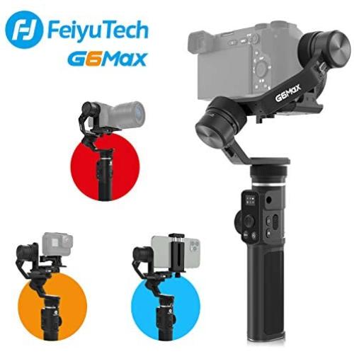 FeiyuTech G6 Max 4-in-1 Gimbal, 3-Axis Handheld Stabilizer, Compatible with Compact Cameras, Pocket Cameras Smartphones and Action Cameras, Max. Playload 1.2 KG, with WiFi/Cable Control