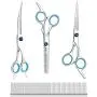 Maxshop Dog Grooming Scissors Kit with Premium Stainless Steel, Heavy Duty Titanium Coated Pet Grooming Scissor Set-Professional Straight,Curved,Thinning Dog Eye Hair Cutting Scissors for Cat Maxshop Dog Grooming Scissors Kit with Premium Stainless Steel, Heavy Duty Titanium Coated Pet Grooming Scissor Set-Professional Straight,Curved,Thinning Dog Eye Hair Cutting Scissors for Cat