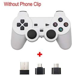 PengShi Wireless Gamepad for Android Phone/Pc/Ps3/Tv Box Joystick 2.4G Joypad Game Controller for Xiaomi Smart Phone Game Accessories (Color : Without Stand White)