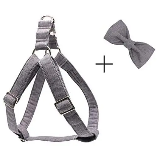 lionet paws Dog Harness with Bowtie Cotton No-Pull Adjustable Pet Harness with Metal Buckle for Small Medium Large Dogs lionet paws Dog Harness with Bowtie Cotton No-Pull Adjustable Pet Harness with Metal Buckle for Small Medium Large Dogs