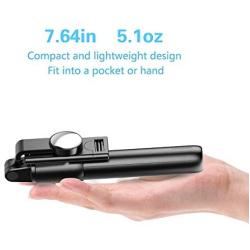 Selfie Stick Tripod with Removable Wireless Bluetooth Remote Shutter Compatible,Mini Pocket Selfie Stick for iPhone 11/XR/X/8/8P/7/7P/6s/6 Samsung Galaxy S9/8/7 Note 9/8/7 Nubia