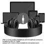 Over Ear Headphones with Aluminum Headphone Stand Hanger, SourceTon 3.5mm Gaming Headset Noise Isolating with Mic and Volume Control for TV, PC and Cell Phone