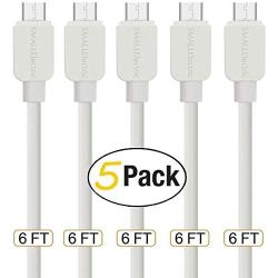 Micro USB Cable Android Charger, SMALLElectric (5-Pack, 6FT) Long Charger USB to Micro USB Sync Charging Cord for Samsung Galaxy S7 S6 Edge J7 S5,Note 5 4,LG G4,HTC,Xbox,PS4,Kindle,Nexus,MP3,Tablet