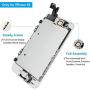 for iPhone 5S Screen Replacement with Home Button[White], Mobkitfp Full Assembly LCD Display Digitizer Screen with Magnetic Screw Mat+Repair Tools Kit+Tempered Glass for A1533, A1530, A1453, A1457