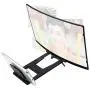 Emoly 12 3D Curve Screen Magnifier for Cell Phone, HD Amplifier Projector for Movies, Videos, and Gaming Foldable Phone Stand with Screen Amplifier for iPhone,All Smartphones (Black, 12 inch)