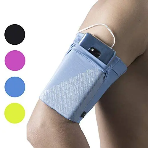 HiRui Universal Comfort Sports Armband Cell Phone Armband Running Armband, Fits All Phones, Reflective Stripes Logo, Unisex, Suitable for Travel Sport Outdoors (Small, Blue) HiRui Universal Comfort Sports Armband Cell Phone Armband Running Armband, Fits All Phones, Reflective Stripes Logo, Unisex, Suitable for Travel Sport Outdoors (Small, Blue)