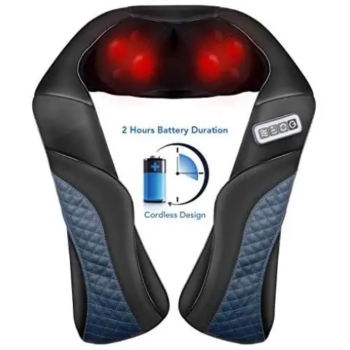 MaxKare Cordless Rechargeable Back Neck Massager Shoulder Shiatsu Massage with 3D Nodes Bidirectional Rotation and Optional Heat Relieve Muscle Pain for Neck Shoulder Leg Waist MaxKare Cordless Rechargeable Back Neck Massager Shoulder Shiatsu Massage with 3D Nodes Bidirectional Rotation and Optional Heat Relieve Muscle Pain for Neck Shoulder Leg Waist