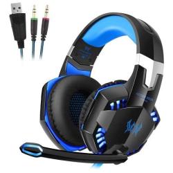 Water-chestnut Gaming Headset, Stereo Bass Noise Cancelling Over-Ear Headphone, with LED Light On It, USB Wired Gaming Headsets for A Variety of Games for PC, Computer, Mobile Phones