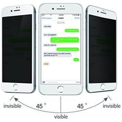 TECHO Privacy Screen Protector for iPhone 8 7 6s 6, Anti Spy 9H Tempered Glass, Edge to Edge Full Cover Screen Protector [Anti-Fingerprint] [Bubble Free] [Full Coverage] (White)