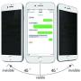 TECHO Privacy Screen Protector for iPhone 8 7 6s 6, Anti Spy 9H Tempered Glass, Edge to Edge Full Cover Screen Protector [Anti-Fingerprint] [Bubble Free] [Full Coverage] (White)