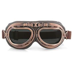 Evomosa Motorcycle Goggles Vintage Cosplay Goggles Pilot Style Cruiser Scooter Outdoor Goggles Bike Eyewear