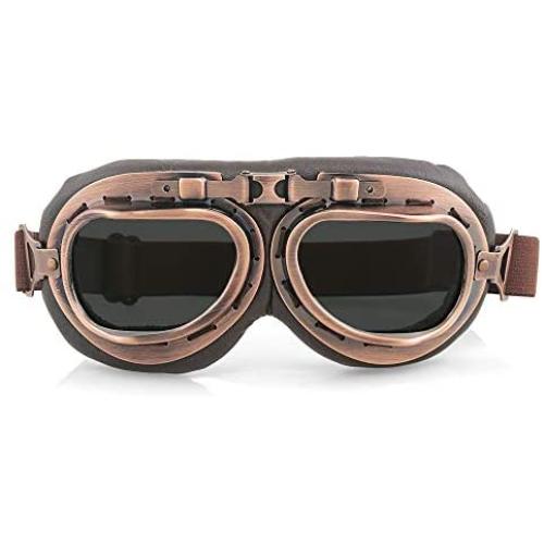 Evomosa Motorcycle Goggles Vintage Cosplay Goggles Pilot Style Cruiser Scooter Outdoor Goggles Bike Eyewear