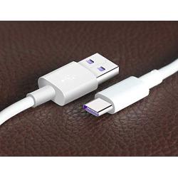 2-Pack Genuine Huawei 5A USB 3.1 Type C Superfast Charging Data Cable for Huawei Smartphone - White(Bulk Packed, No Retail Packaging)