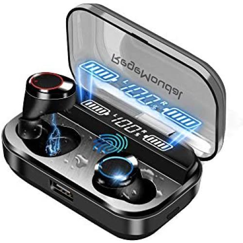 Latest Wireless Earbuds, RegeMoudal Deep Bass Wireless Bluetooth Earbuds with Charging Display, IPX7 Waterproof and Built-in Microphone, Bluetooth 5.0 Hi-Fi Stereo Sound with 4000mAH Charging Case