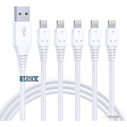 iPhone Charger Cable 6ft 5Pack,Lightning Cable 6 Foot Ailawuu iPhone Cord Sync USB Fast Charging Compatible with iPhone 11/11 Pro/Pro Max/X/XS Max/XR/8/8 Plus/7/7 Plus/iPad/iPod iPhone Charger Cable 6ft 5Pack,Lightning Cable 6 Foot Ailawuu iPhone Cord Sync USB Fast Charging Compatible with iPhone 11/11 Pro/Pro Max/X/XS Max/XR/8/8 Plus/7/7 Plus/iPad/iPod