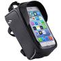 Roysberry Bicycle Accessories Cycling Bag, Bike Bicycle Handlebar Bag Waterproof Fit Below 6 Inches Phone Black 2 Side Storage Pockets Plus One Mobile Phone Pocket [Light Weight]