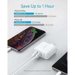 USB Charger, Anker Elite Dual Port 24W Wall Charger, PowerPort 2 with PowerIQ and Foldable Plug, for iPhone 11/Xs/XS Max/XR/X/8/7/6/Plus, iPad Pro/Air 2/Mini 3/Mini 4, Samsung S4/S5, and More