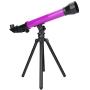 Bindpo Astronomical Telescope,Kids Educational Gift Toy Monocular Space Astronomical Telescope with Stretchable Tripod 20X 40X 60X Eyepiece Magnification for Beginners/Children(Purple)