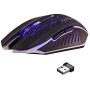 Wireless Gaming Mouse, VEGCOO C8 Silent Click Wireless Rechargeable Mouse with Colorful LED Lights and 2400/1600/1000 DPI 400mah Lithium Battery for Laptop and Computer (C11 Black)