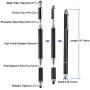 Penyeah Capacitive Stylus Pen with Ballpoint Pen Writing,[4-in-1] Multifunction Stylus pens for Touch Screens,Stylus for Ipad,Apple,iPhone,Ipad pro,Mini,Laptops with 4 Replacement Tips -Black