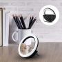 GLOUE Selfie Light Ring LED Round Clip self-Timer Fill Light with 36 LED Bubbles - 3 Levels of Brightness, Rechargeable and Portable, for iPhone/Android, Smartphone, Tablet, with Makeup Mirror