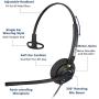 Cell Phone Headset with Mic Noise Cancelling in-line Controls 3.5mm Computer Headset for iPhone Samsung PC Tablets Podcast Skype