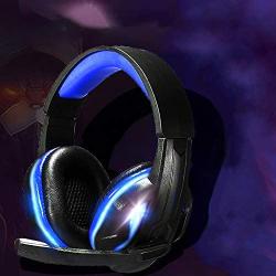 DSstyles Wireless Cell Phone headsets Wired Gaming Headset Deep Bass Game Earphone Computer Headphones with Microphone LED Light for Computer PC