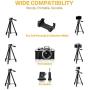 Phone Tripod, Aureday 50” Extendable Adjustable Travel Tripod Stand with Phone Holder Mount & Remote, Compatible with iPhone & Android Phone & Camera