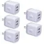 USB Charging Plug, GiGreen 5-Pack 2.1A Dual Port Phone Power Block Travel Adapter Fast Wall Charger Box Compatible iPhone XS MAX/X/8/7/6S Plus, Samsung S10+/S9+/S8/S7/S6 Edge, LG G8/G7/G6/V30, Moto G6 USB Charging Plug, GiGreen 5-Pack 2.1A Dual Port Phone Power Block Travel Adapter Fast Wall Charger Box Compatible iPhone XS MAX/X/8/7/6S Plus, Samsung S10+/S9+/S8/S7/S6 Edge, LG G8/G7/G6/V30, Moto G6