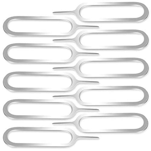 iPhone Compatible Sim Card Tray Removal Tool (Pack of 10) | Sim Card Pin | Sim Card Tool Compatible with iPhone X, 8, 7, 6, iPads, Samsung Note 9, 8, S9, S8, S7 / Sony, Huawei, HTC & All Smartphones