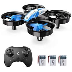 Holy Stone Mini Drone for Kids and Beginners RC Nano Quadcopter Indoor Small Helicopter Plane with Auto Hovering, 3D Flip, Headless Mode and 3 Batteries, Great Gift Toy for Boys and Girls, Blue