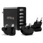 USB Wall Charger, Arttron 40W 6-Port USB Fast Charger, Universal Travel Adapter, for iPhone 11/XS Max/XR/X/8/7/6 Plus, iPad Pro/Mini, Samsung Galaxy/Note/Edge, LG, Nexus, HTC, Google Pixel and More.
