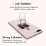 Velvet Caviar Cell Phone Ring Holder - Finger Ring & Stand - Improves Phone Grip Compatible with iPhone, Galaxy and Most Cases (Except Silicone/Leather) - Black Marble Rose Gold
