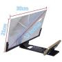 Junrbx Screen Magnifier 12 Inch 3D HD Mobile Video Magnifier Supports iPhone X / 8/8 Plus / 7/7 Plus / 6 / 6s / 6 Plus / 6s Plus and All Other Smartphones