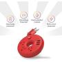 USB Power Strip, NTONPOWER Desktop Charging Station with 3 Outlets 3 USB Short Wrapped Extension Cord 15 inch for Travel, Cruise Ships, Office, Nightstand - Red