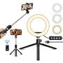 8" Ring Light with Selfie Tripod Multi-Function Wireless Bluetooth JOGDRC for Real-time Streaming Makeup Photography LED Camera Ring Light for YouTube/Photography Compatible with iPhone iOS Android.