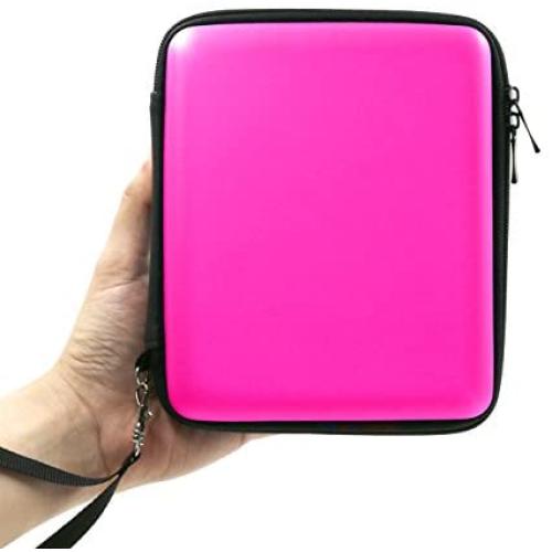 ADVcer 2DS Case, EVA Waterproof Hard Shield Protective Carrying Case with Hand Wrist Strap and Double Zipper for Nintendo 2DS (Fuchsia)