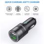 JOOMFEEN Car Charger Compatible with iPhone 11 Pro Max/11/XS Max/XS/XR/X/8/7 Plus/7/6S/6/5S/5C/SE/5,iPad Pro/Air/Mini, with 3ft Charging Cable, Quick Charger 3.0&2.4A Dual Fast USB Car Charger Adapter
