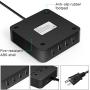 KINFAYV Power Strip with 4 USB Ports & 3 Outlets - Portable USB Strip Surge Protector Desktop Charging Station USB Power Cord with On/Off Switch & 5 Feet Cord for Travel, Hotel, Office