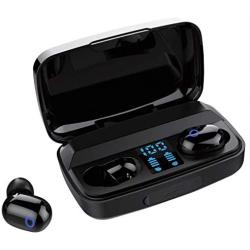 LiyuanQ Wireless Earbuds with Wireless Charging Case, Bluetooth 5.0 Earbuds in-Ear Stereo Earbuds with Smart LED Display, 4000mAh Large Battery Capacity Charging Case Suit for Sports, Workout, Gym